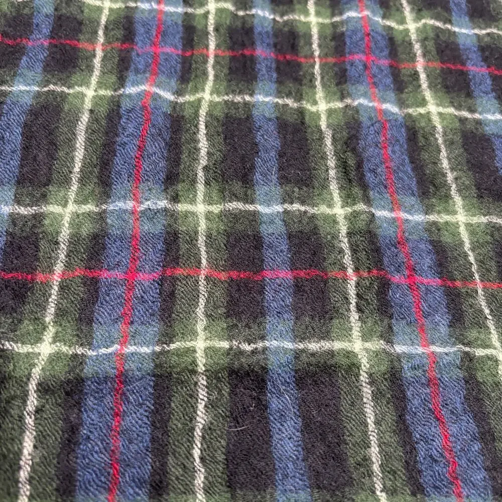 Denim & Supply Ralph Lauren Wool Scarf Plaid Check Fringe Quiet Luxury